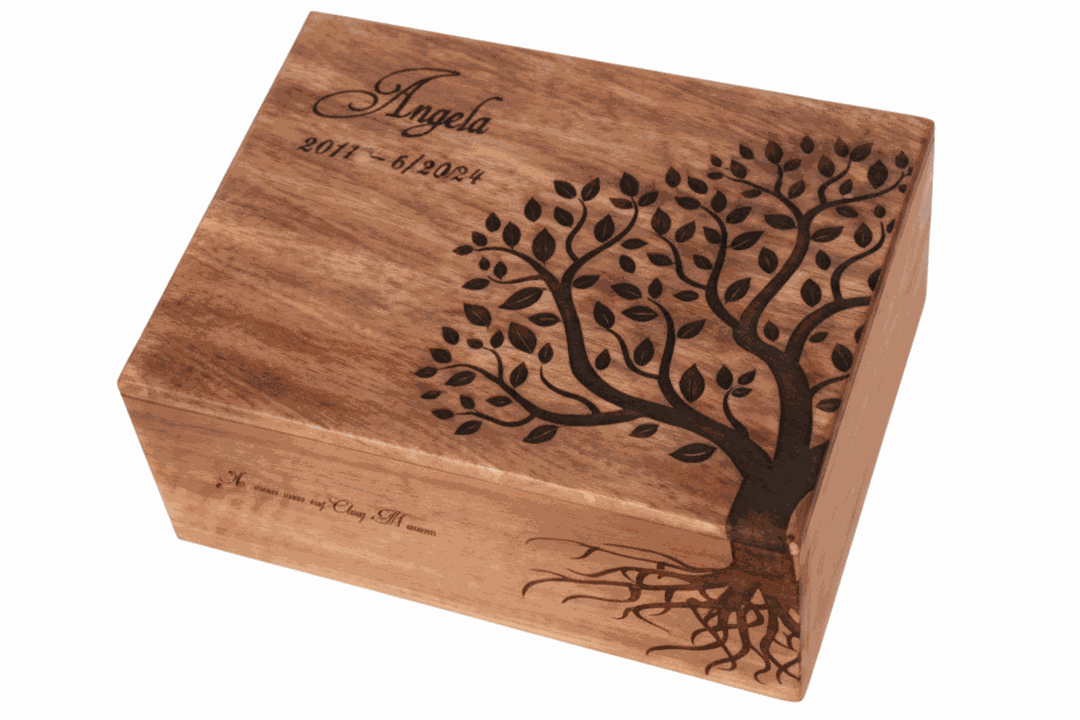 Personalized Wooden Tree of Life Pet Cremation Urn