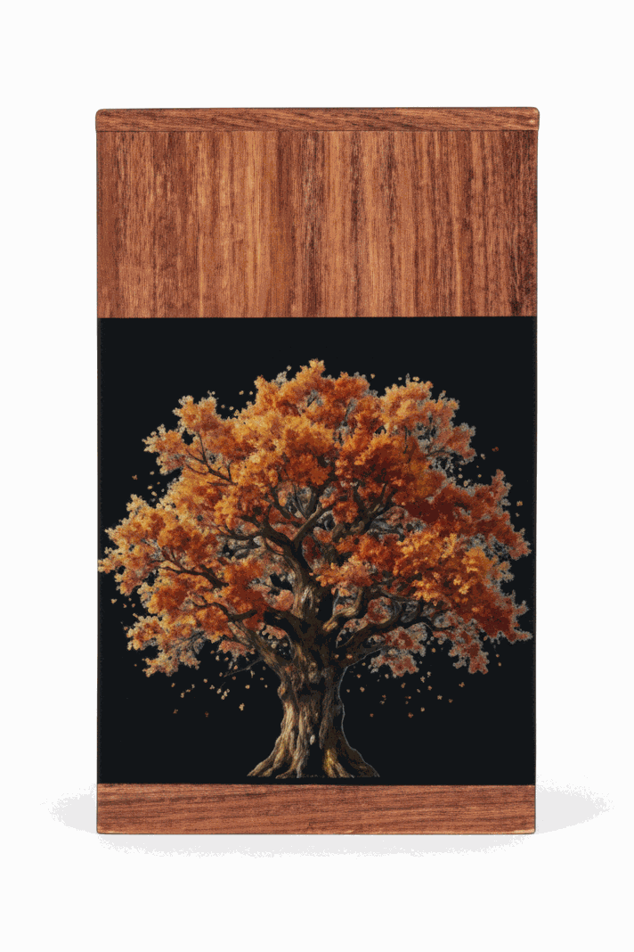 Wooden Oak Tree Cremation Urn