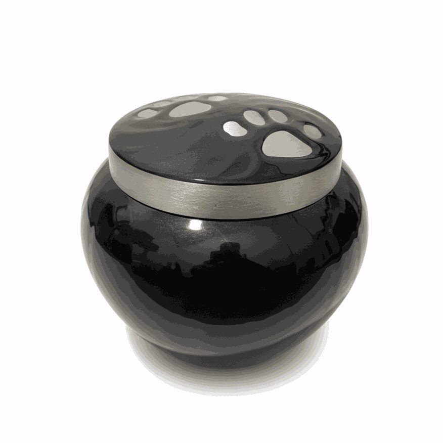 Pet Cremation Urn Black Bowl Shape