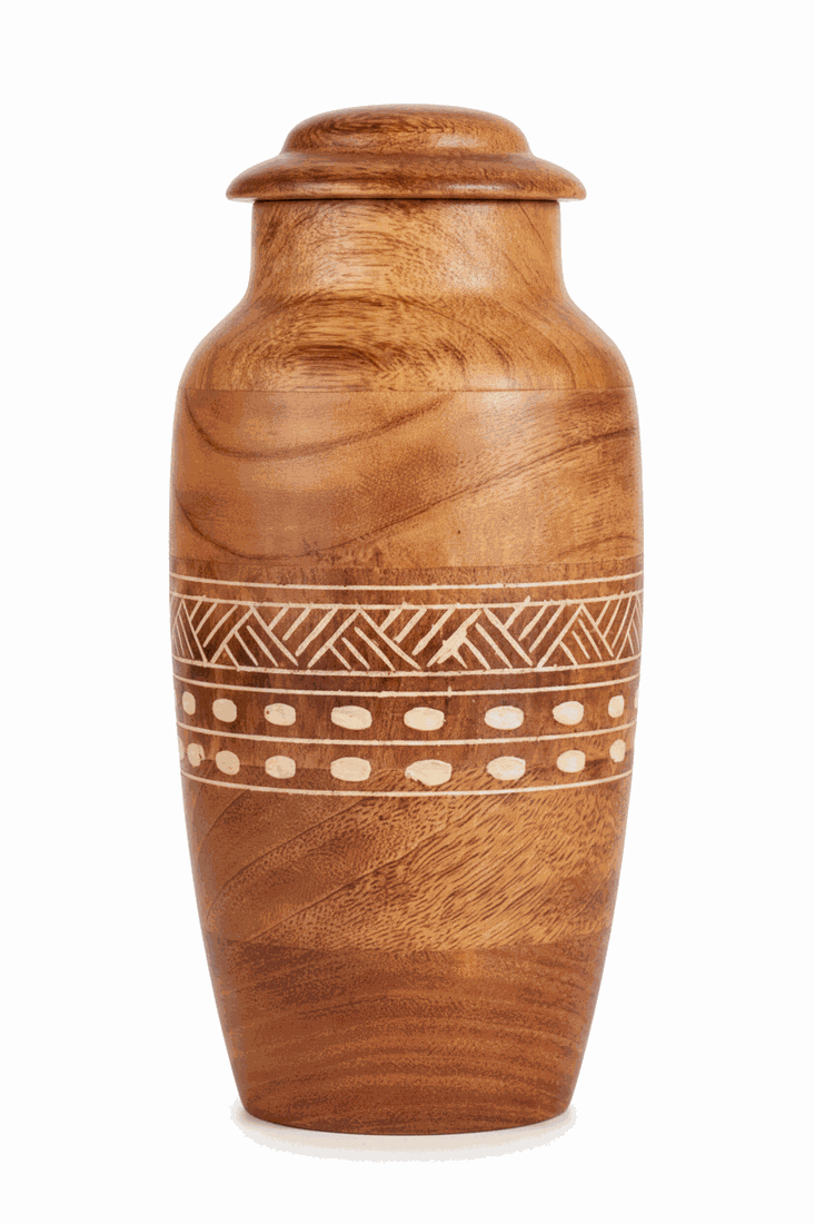 Wooden Carved Decorative Memorial Cremation Urn
