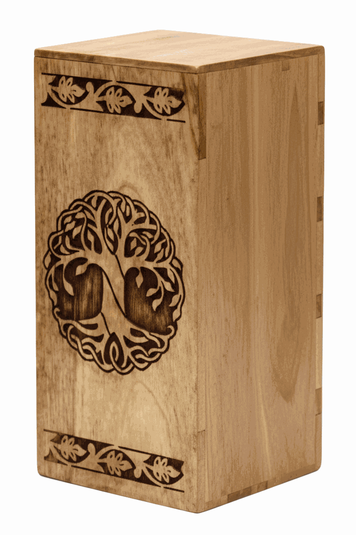 Wooden Tree of Life Engraved Cremation Urn