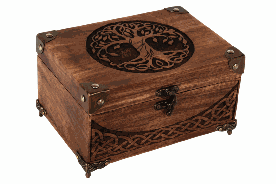 Wooden Celtic Tree of Life Cremation Urn