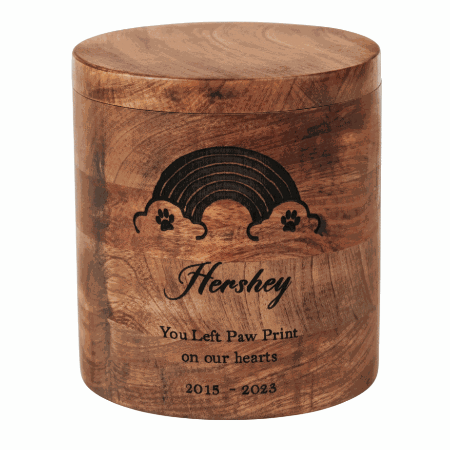 Personalized Wooden Rainbow Pet Cremation Urn