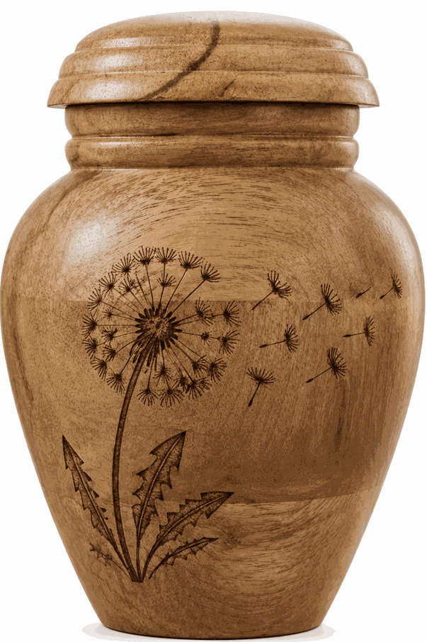 Wooden Flower Laser Engraving Cremation Urn
