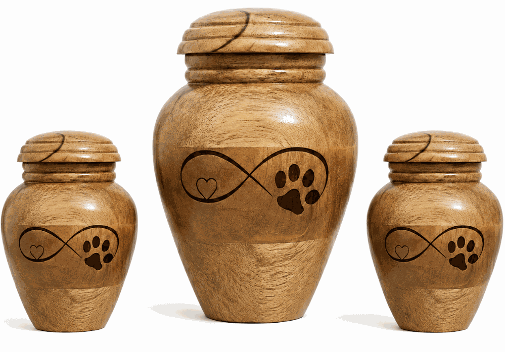 Cremation Urn with  one paw-heart laser Engraving