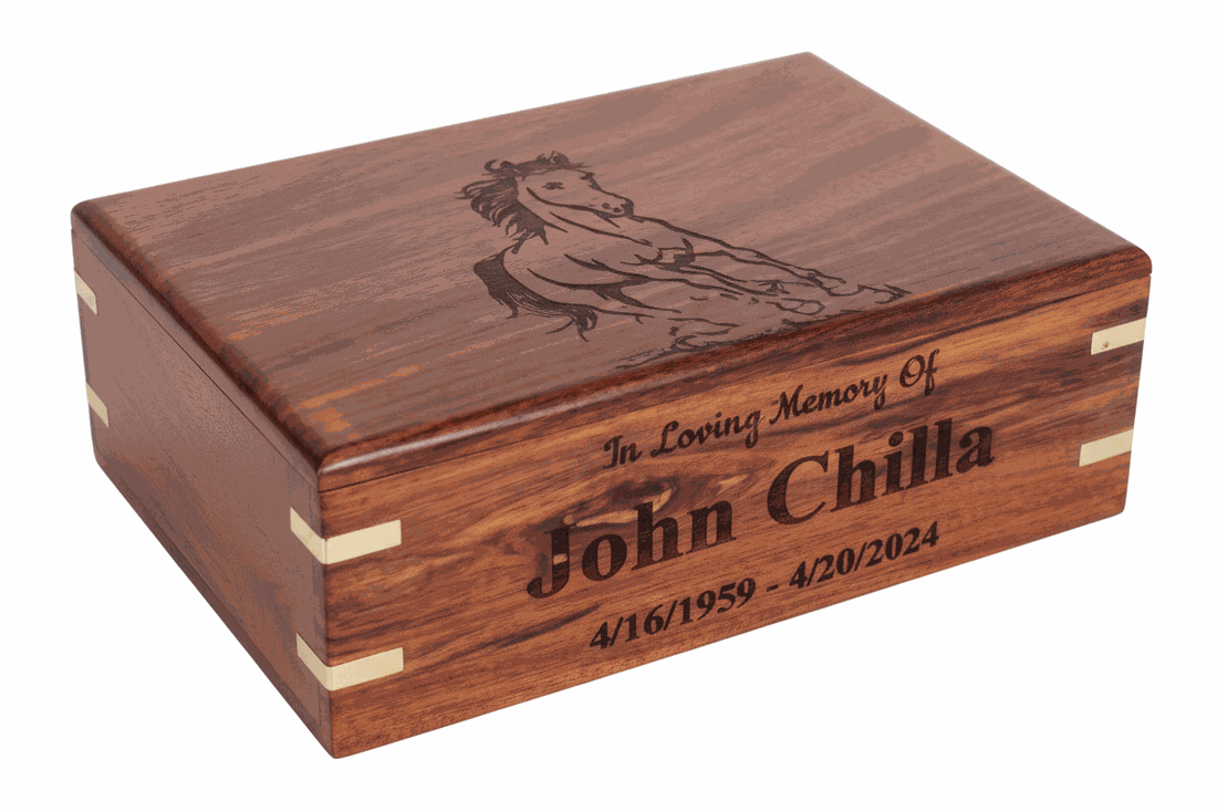 Personalized Wooden Horse Cremation Urn