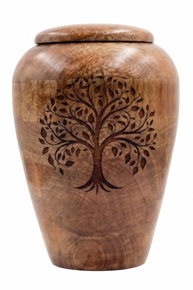 Wooden Tree of Life Cremation Urn