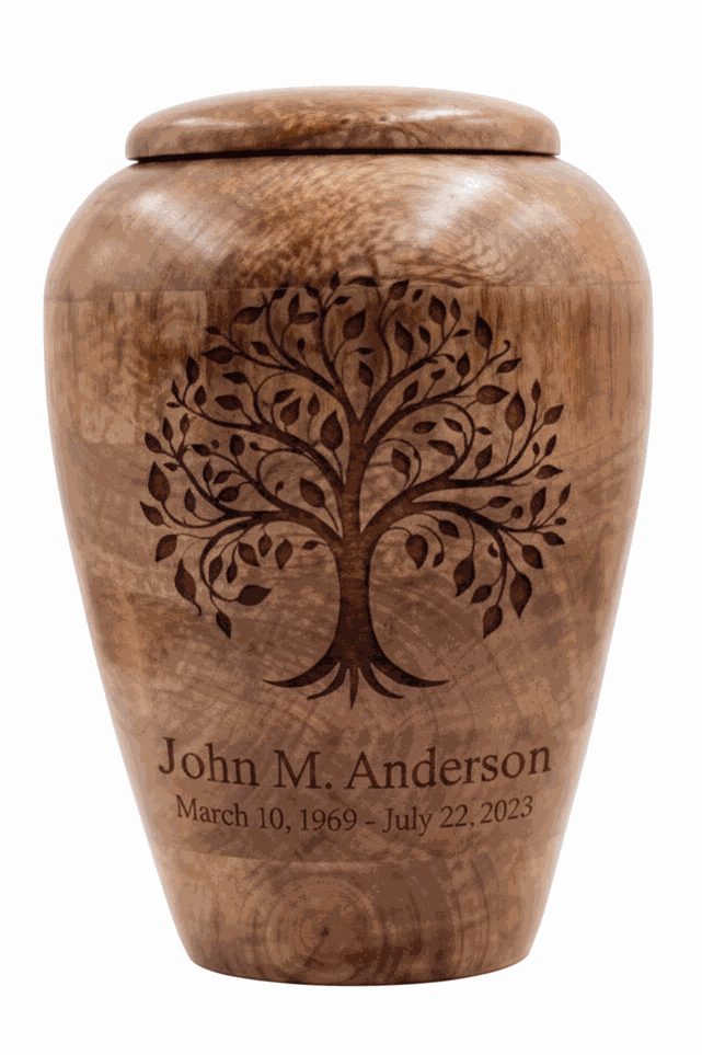 Personalized Wooden Tree of Life Cremation Urn