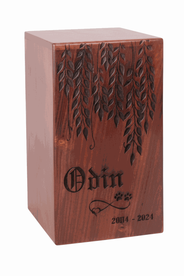 Personalized Wooden Cremation Urn – Elegant Hanging Branch