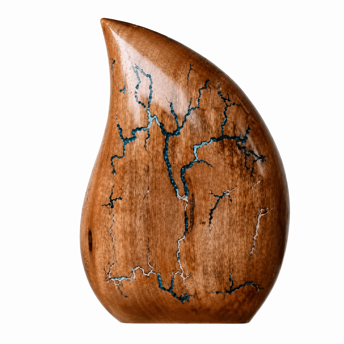 Wooden Teardrop-Shaped Cremation Urn