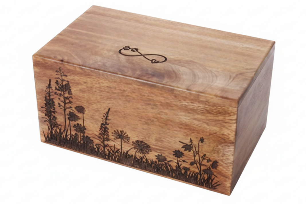 Wooden Nature floral Themed Cremation Urn